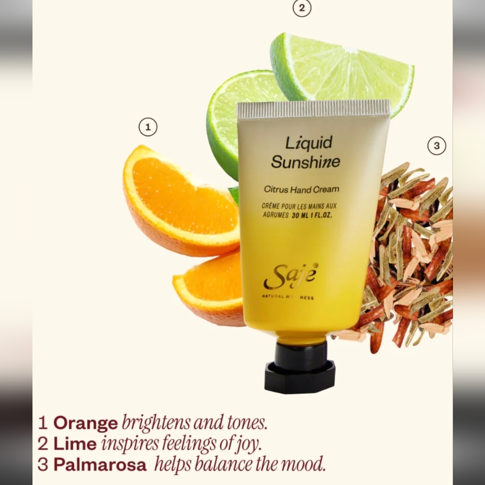 Saje Liquid Sunshine Hand Cream 30 ML Travel Size New